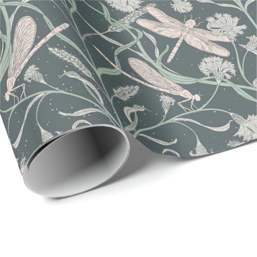 Dream Dragonfly Cornflower, Sterren, Chevron Cadeaupapier (Rol Hoek)