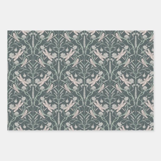 Dream Dragonfly Cornflower, Sterren, Chevron Inpakpapier Vel (Voorkant)