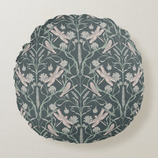 Dream Dragonfly Cornflower, Sterren, Chevron Rond Kussen (Voorkant)