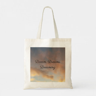 Dream, dromen, droomroze wolkentas tote bag