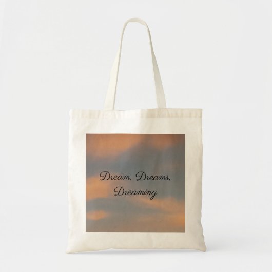 Dream, dromen, droomroze wolkentas tote bag (Voorkant)