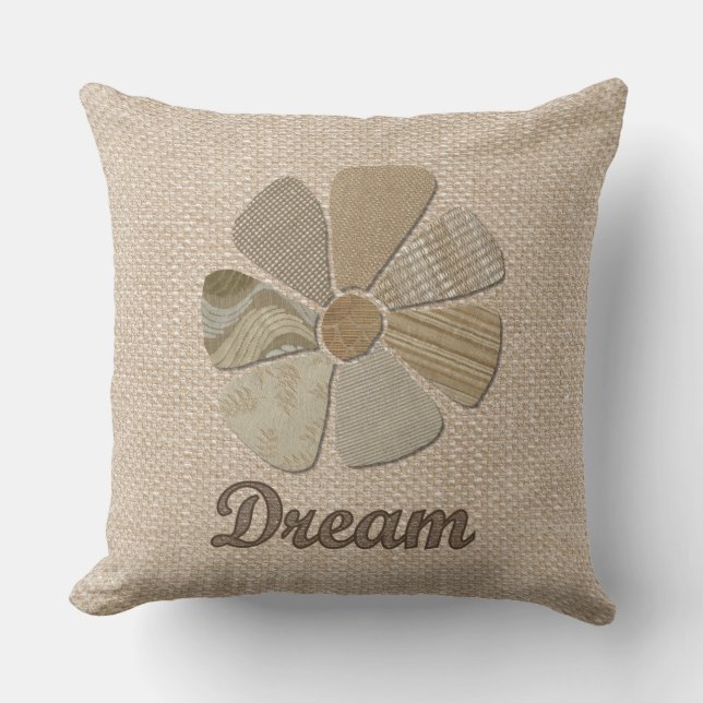 Dream Fabric Applique Flower Collage Kussen (Voorkant)
