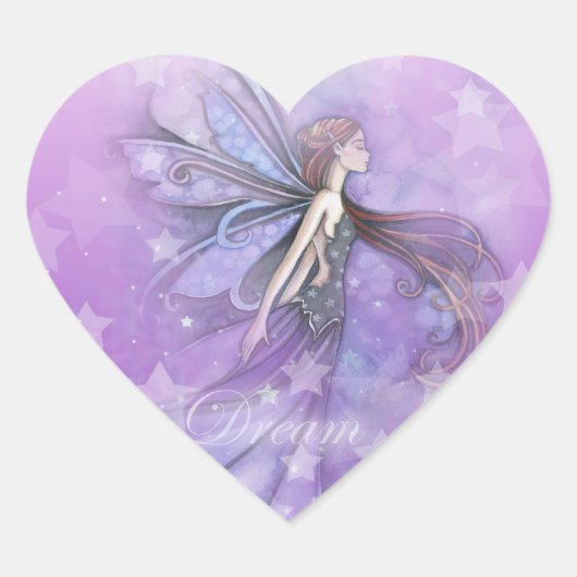 Dream Fairy in de sterren Hart Sticker (Voorkant)