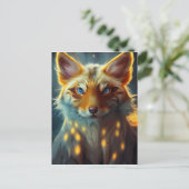 Dream Fantasy Blue Eyed Fox Vixen Portret Briefkaart (Staand voorkant)
