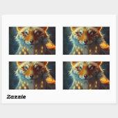 Dream Fantasy Blue Eyed Fox Vixen Portret Rechthoekige Sticker (Vel)