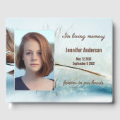 Dream Feather Funeral Memorial Photo Guest Book Gastenboek (Voorkant)