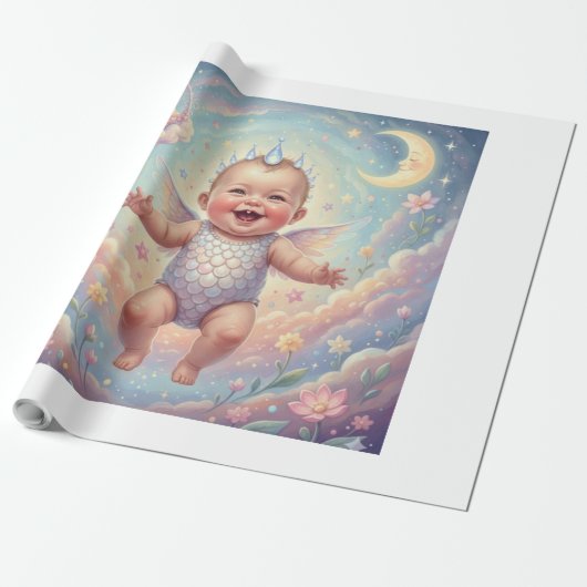 Dream Flight: Baby in the Sky Cadeaupapier (Uitgerold)