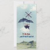 Dream Flight verjaardagsfeestje uitnodigen Kaart (Achterkant)