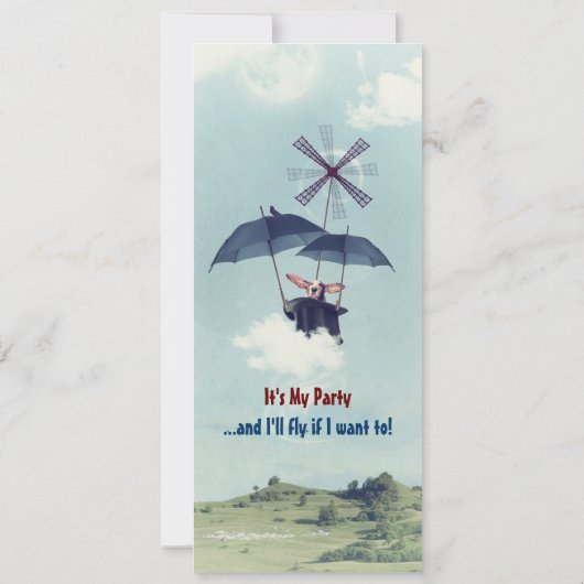 Dream Flight verjaardagsfeestje uitnodigen Kaart (Achterkant)