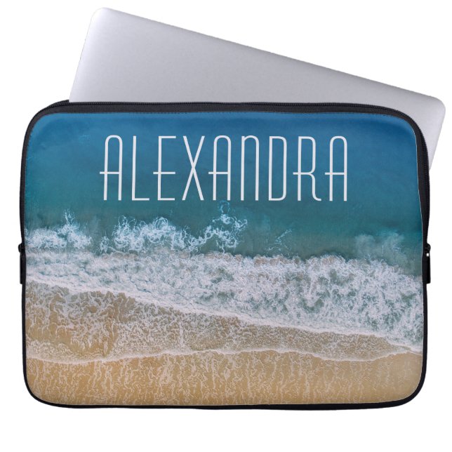Dream Florida Tropical Sand Beach Gepersonaliseerd Laptop Sleeve (Voorkant)