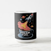 Dream Fuel Graphic: Rocket Launching from Coffee  Koffiemok (Center)