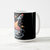 Dream Fuel Graphic: Rocket Launching from Coffee  Koffiemok (Voorkant rechts)