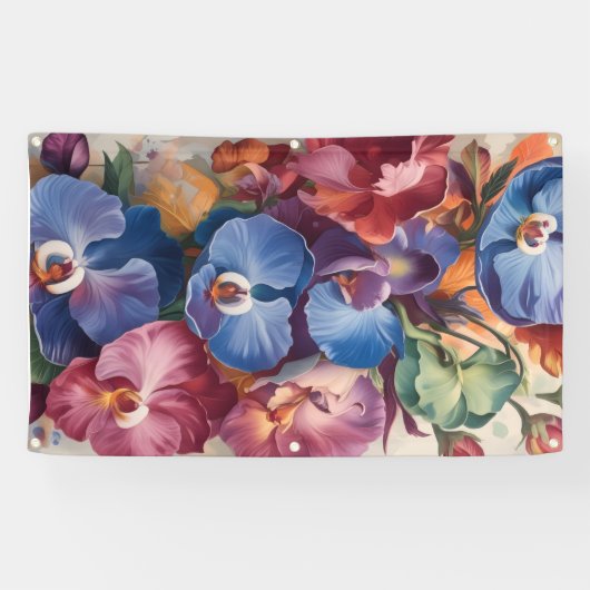 Dream Garden – Bold & Artistic Floral Design Spandoek (Horizontaal)