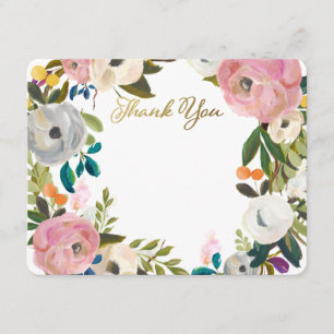 Dream Garden Floral Weddenschap Hartelijk dank Bedankkaart
