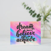 Dream, geloof, haal offertes af briefkaart (Staand voorkant)