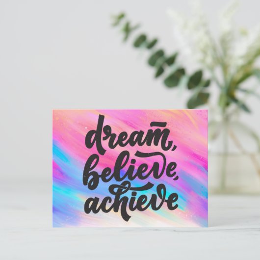 Dream, geloof, haal offertes af briefkaart (Staand voorkant)