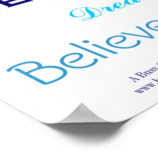 Dream, geloof, Inspire, Creëer, Poster (Hoek)