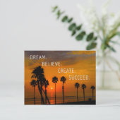 Dream. Geloof me. Creëer. geslaagd. Briefkaart (Staand voorkant)