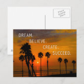 Dream. Geloof me. Creëer. geslaagd. Briefkaart (Voorkant / Achterkant)