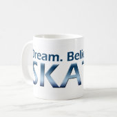 Dream. Geloof me. Ja. Schaats! Koffiemok (Voorkant links)