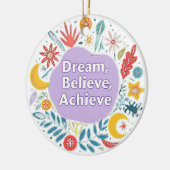 Dream, geloof, realiseer keramisch ornament (Links)