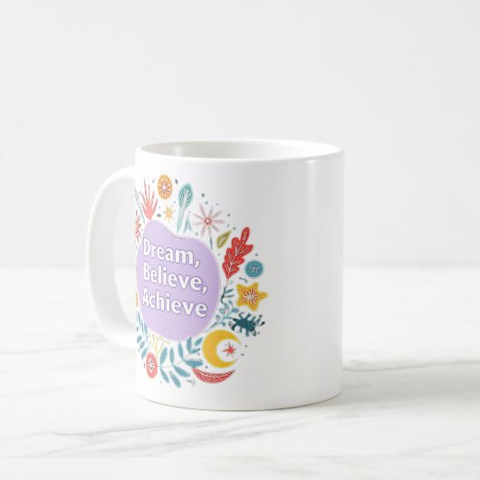 Dream, geloof, realiseer koffiemok (Voorkant links)