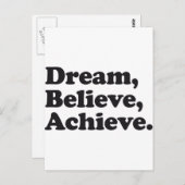 Dream gelooft Achieve Briefkaart (Voorkant / Achterkant)