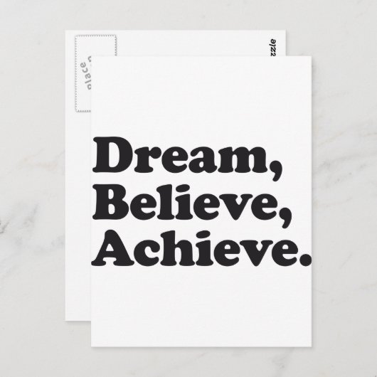 Dream gelooft Achieve Briefkaart (Voorkant / Achterkant)