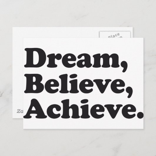 Dream gelooft Achieve Briefkaart (Voorkant / Achterkant)