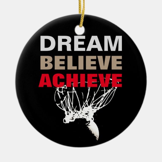 Dream gelooft bereiken Basketball Keramisch Ornament (Voorkant)