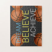 Dream gelooft bereiken Basketball Legpuzzel (Verticaal)