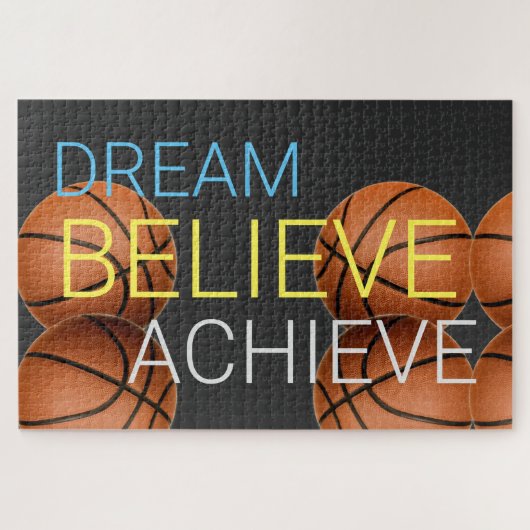 Dream gelooft bereiken Basketball Legpuzzel (Horizontaal)