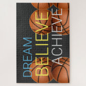 Dream gelooft bereiken Basketball Legpuzzel (Verticaal)