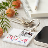 Dream gelooft bereiken Basketball Sleutelhanger (Voorkant Rechts)