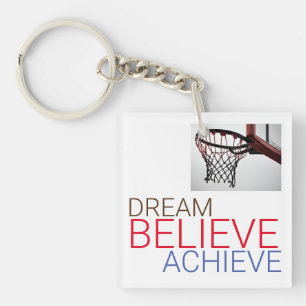 Dream gelooft bereiken Basketball Sleutelhanger
