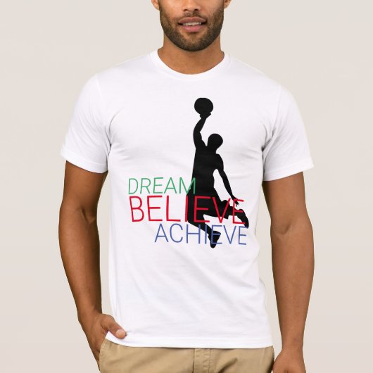 Dream gelooft bereiken Basketball T-shirt (Voorkant)