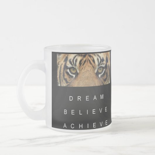 Dream gelooft bereiken Motivatie prijsopgave Moder Matglas Koffiemok (Links)