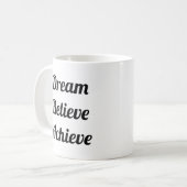 Dream gelooft dat Achieve Life Quote Funny Jumbo Koffiemok (Voorkant links)