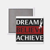 Dream gelooft dat Achieve vrouw Volleyball Magneet (Voorkant / Achterkant)