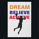 Dream gelooft dat Basketball Pop Art behalen Imitatie Canvas Print<br><div class="desc">Motivatie citaten van kunst posters en prints - Dream,  geloof,  realiseer - het lijkt altijd onmogelijk tot het wordt gedaan</div>