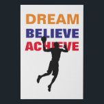Dream gelooft dat Basketball Pop Art behalen Imitatie Canvas Print<br><div class="desc">Motivatie citaten van kunst posters en prints - Dream,  geloof,  realiseer - het lijkt altijd onmogelijk tot het wordt gedaan</div>