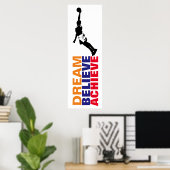 Dream gelooft dat Basketball Pop Art behalen Poster (Thuiskantoor)
