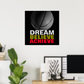 Dream gelooft dat Basketball Quote Poster haalt (Thuiskantoor)