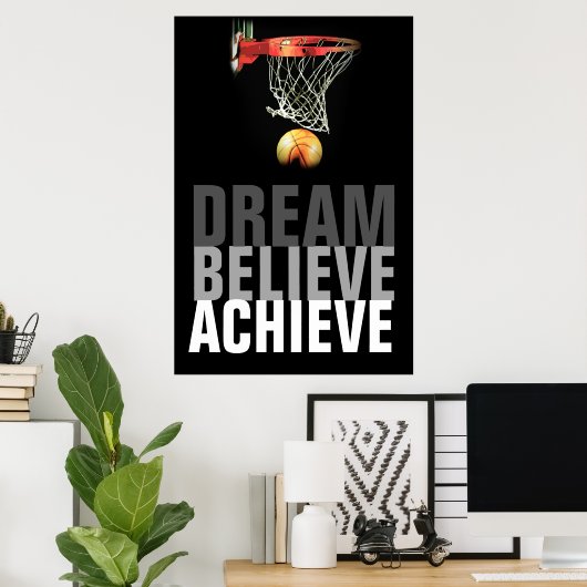 Dream gelooft dat Basketball Quote Poster haalt (Thuiskantoor)