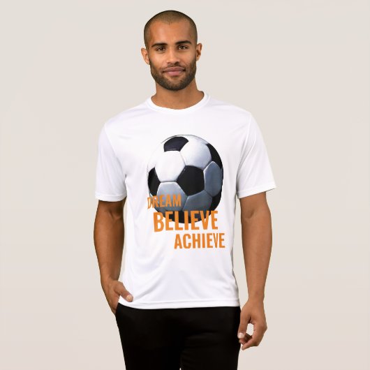 Dream gelooft dat het Football voetbal bereikt wor T-shirt (Voorkant volledig)