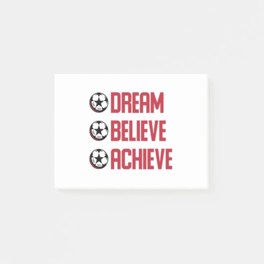 Dream gelooft dat Voetbal de Voetbal Motivatie van Post-it® Notes (Voorkant)