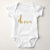 "Dream" Gold Typography Baby Girl Stylish Chic