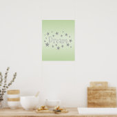 Dream Green met Silver Glitter Poster (Keuken)