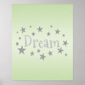 Dream Green met Silver Glitter Poster (Voorkant)