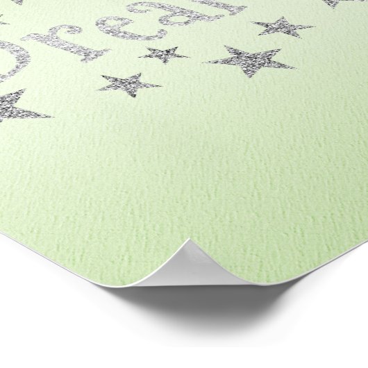 Dream Green met Silver Glitter Poster (Hoek)